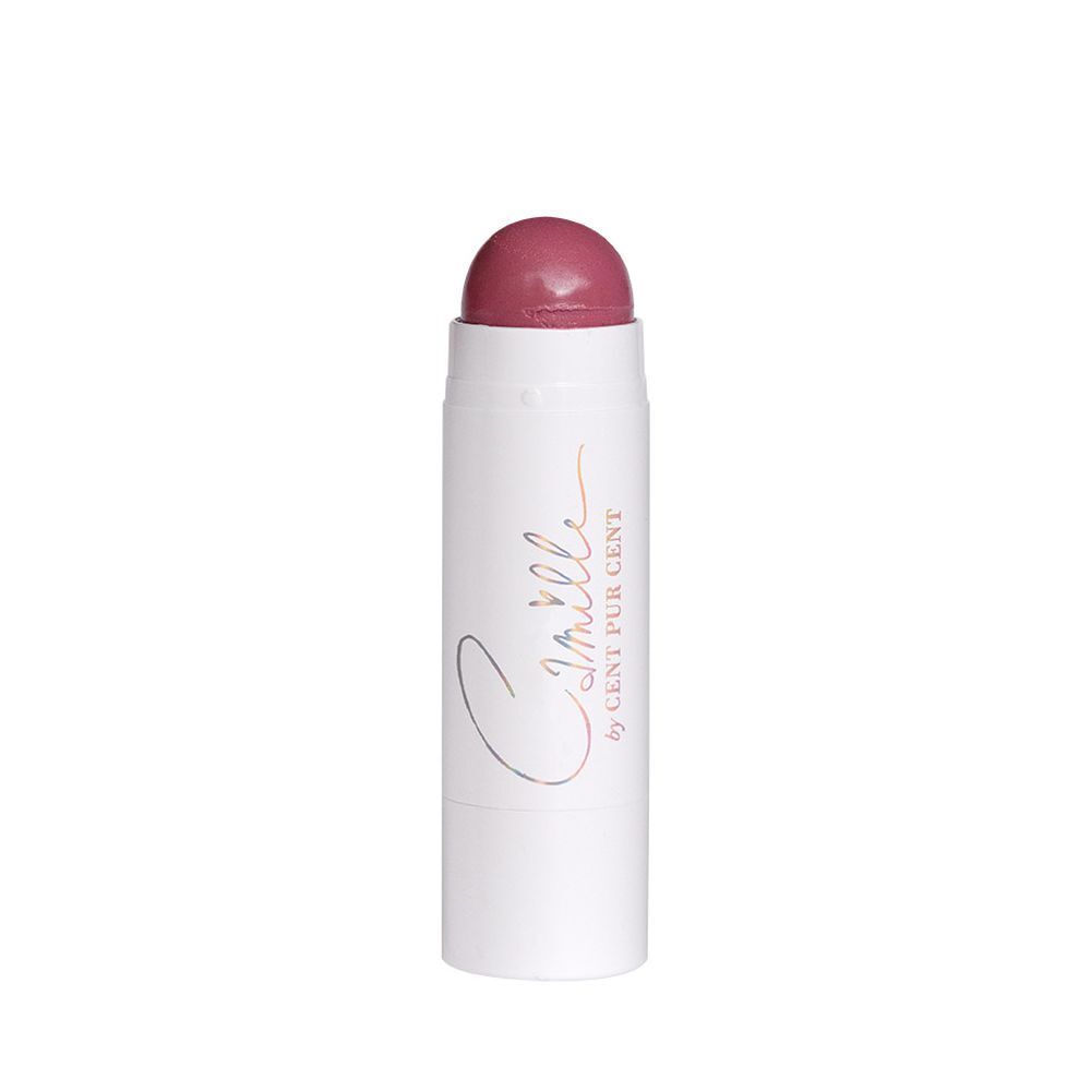Bâton blanc avec tête rose, capuchon transparent. Fond rose.