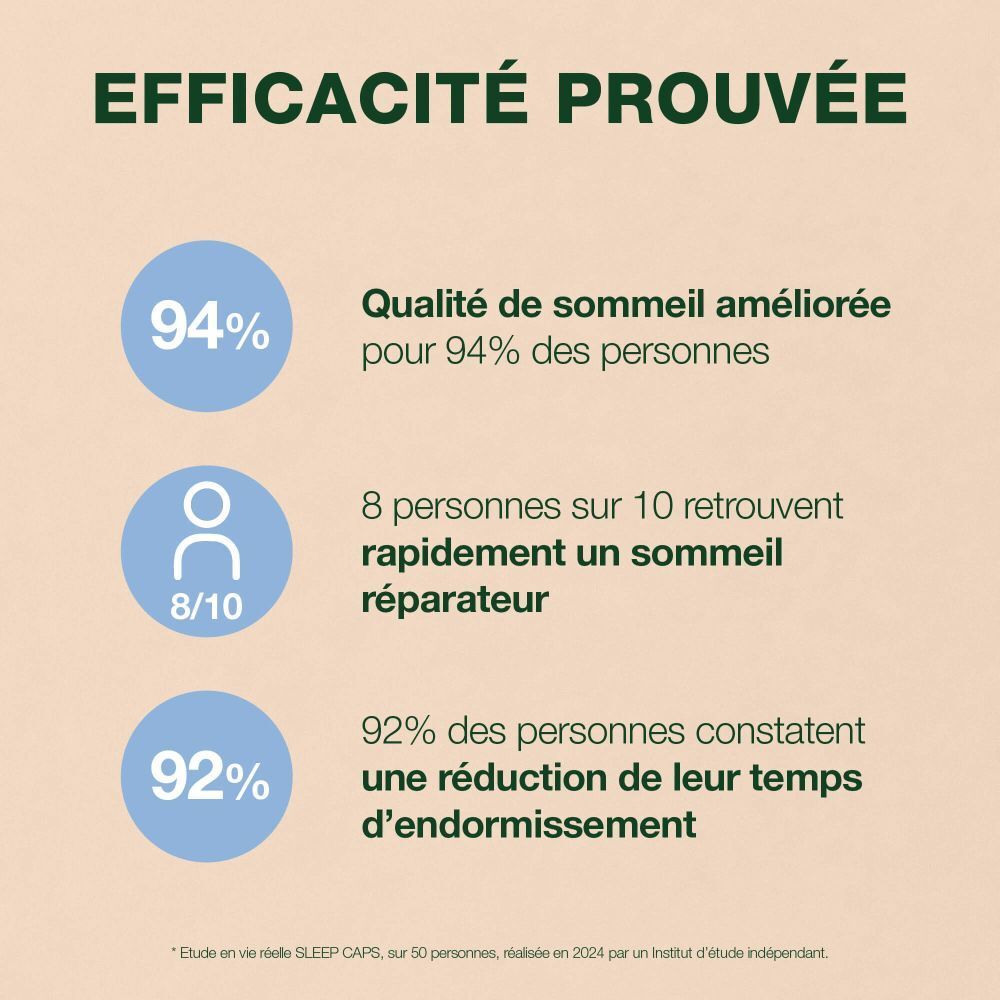 Flacon brun avec capsules. Inscription: Pranarôm SLEEP Aromaboost. Aide à s'endormir. Contient valériane, vitamines et huiles essentielles.