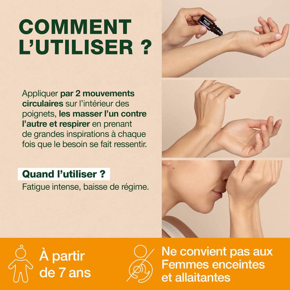 Flacon roll-on Pranarom Aromaboost Energy, face avant avec étiquette.