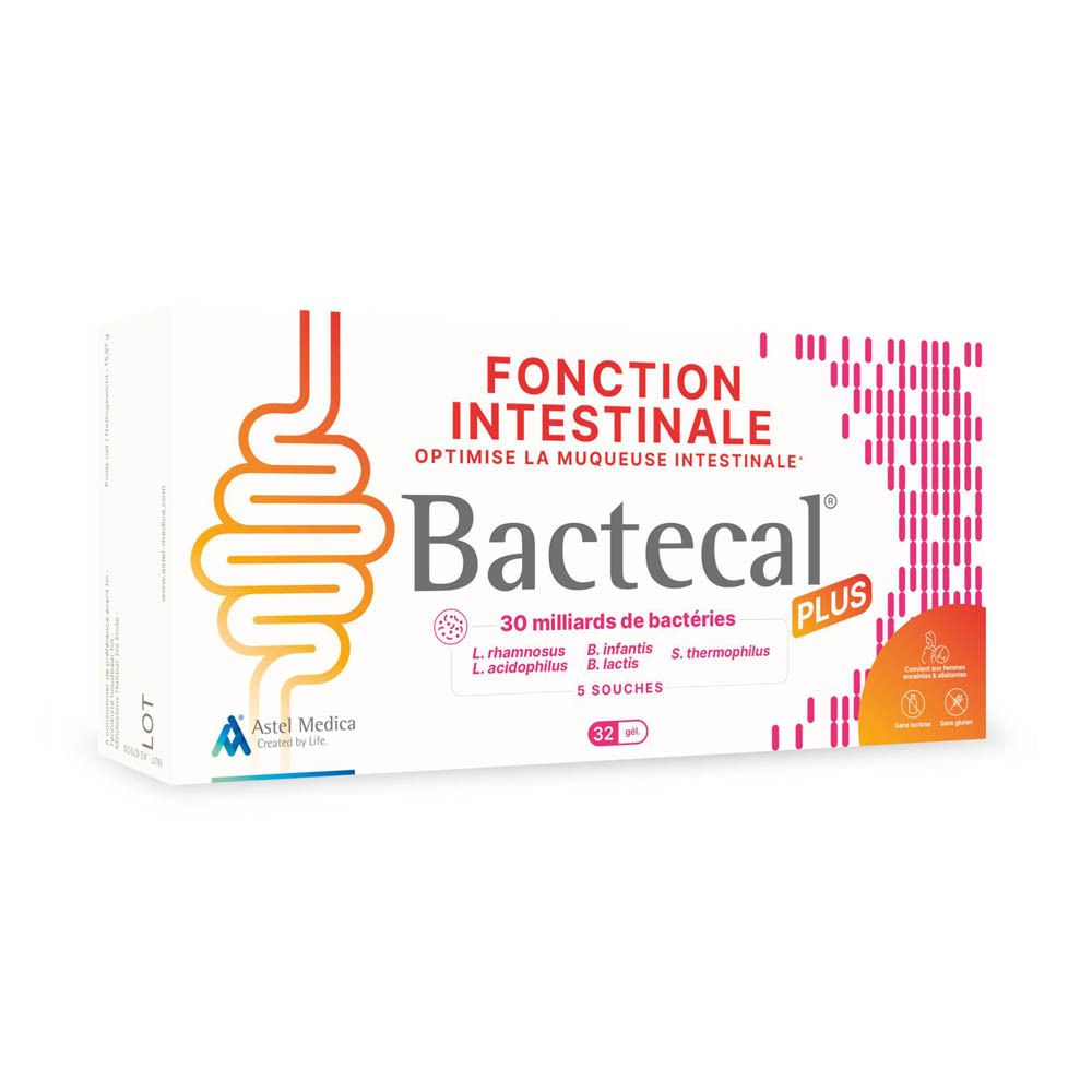 Boîte Bactecal Plus de 32 sachets pour la fonction intestinale.
