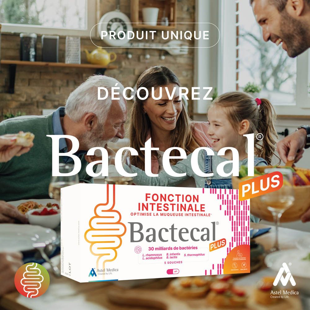 Boîte Bactecal Plus de 32 sachets, vue latérale.