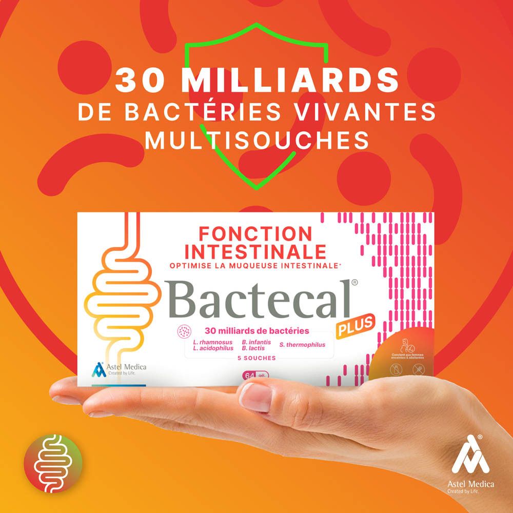 Boîte Bactecal Plus de 32 sachets, vue latérale.