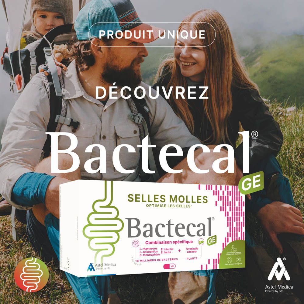 Bactecal GE: Boîte pour selles molles, 32 sachets, avec description détaillée.