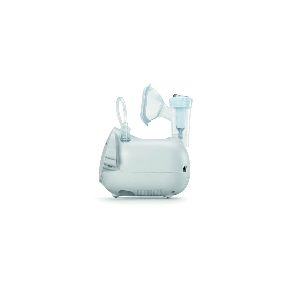 Nébuliseur Koala, blanc, avec accessoires. Embout buccal, masque, tube. Design Koala.