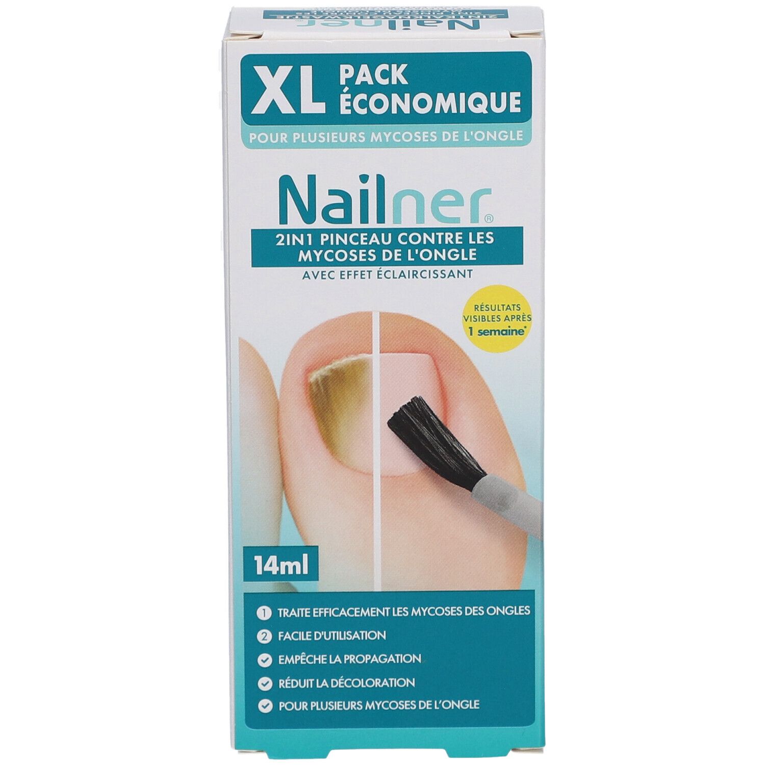 Nailner 2 en 1 pinceau contre les mycoses de l'ongle