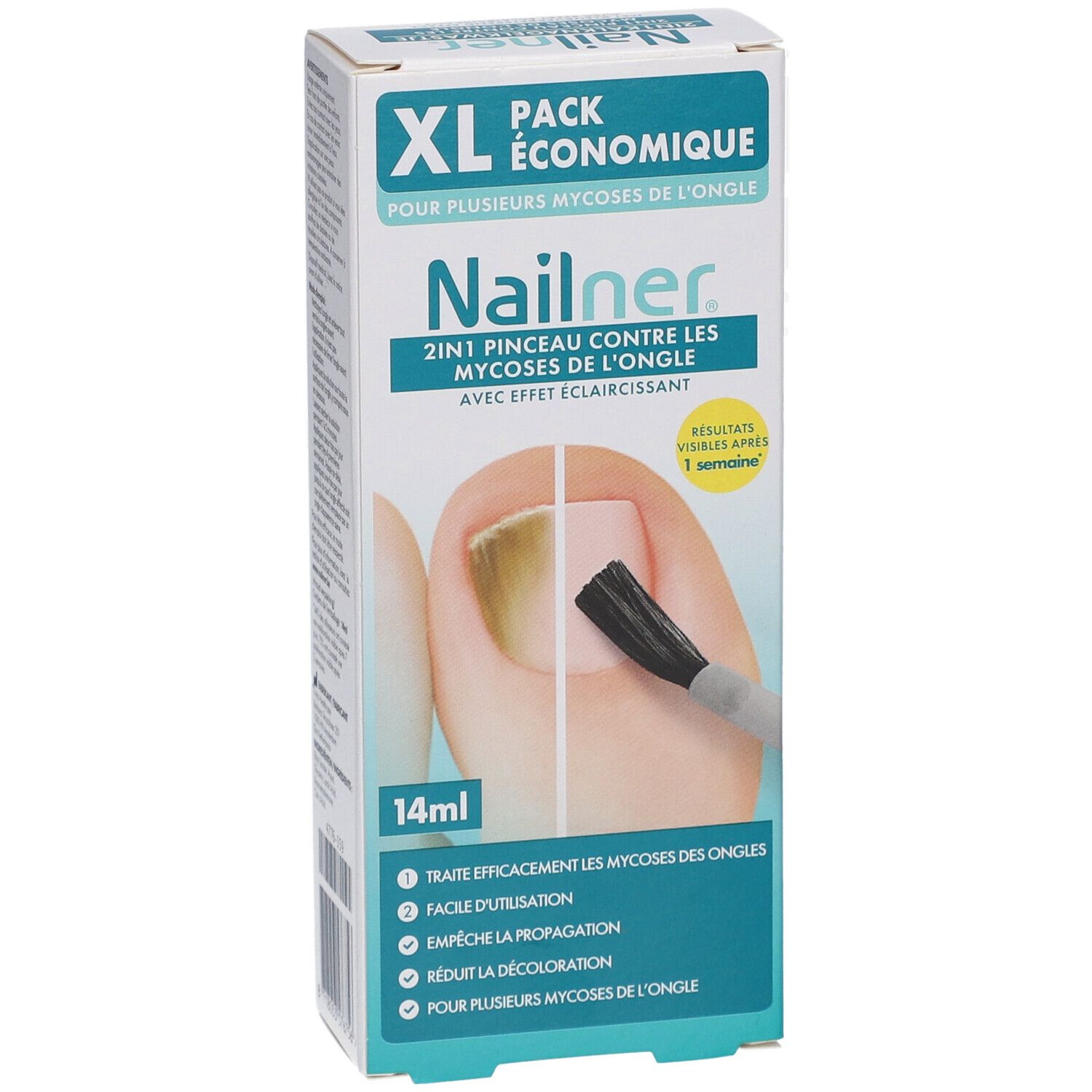 Nailner 2 en 1 pinceau contre les mycoses de l'ongle
