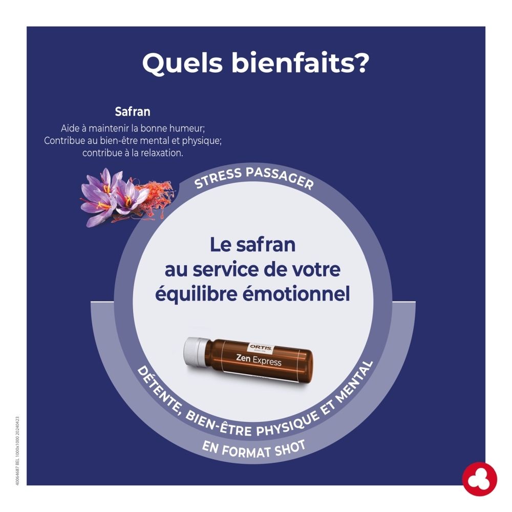 Boîte Ortis Zen Express de 10 flacons, fleur d'iris violette, pour le stress.