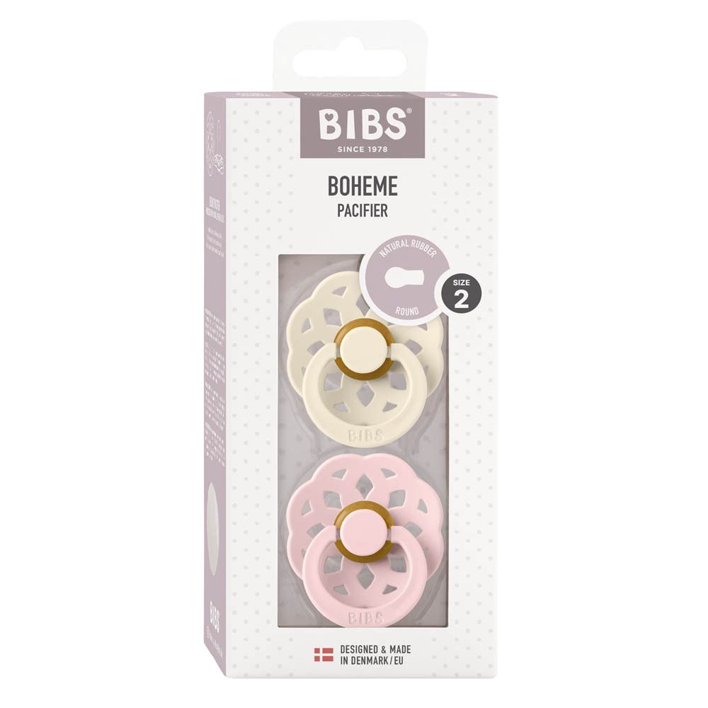 BIBS Sucette Boheme Ivory/Blossom Duo 6-18 mois