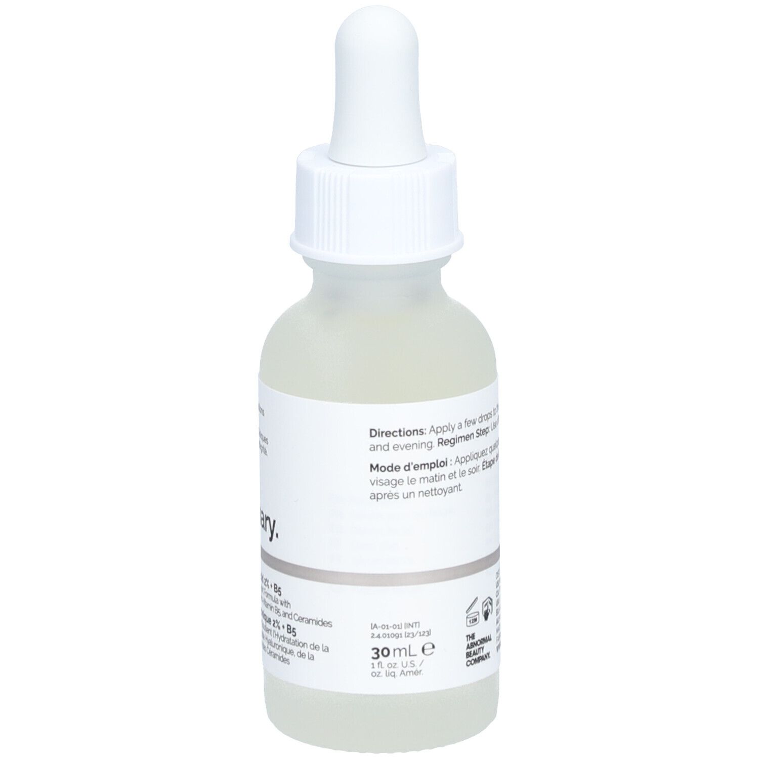 Flacon de sérum The Ordinary Hyaluronic Acid 2% + B5, 30 ml.