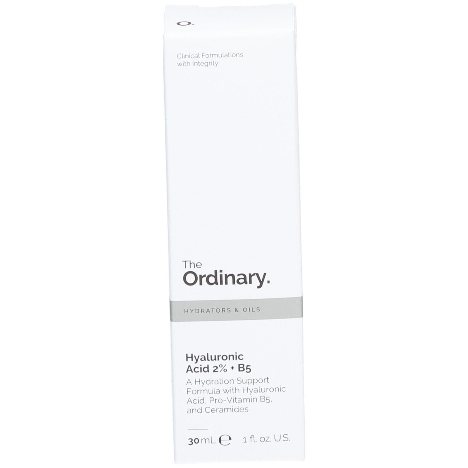 Boîte d'emballage pour le sérum The Ordinary Hyaluronic Acid 2% + B5.