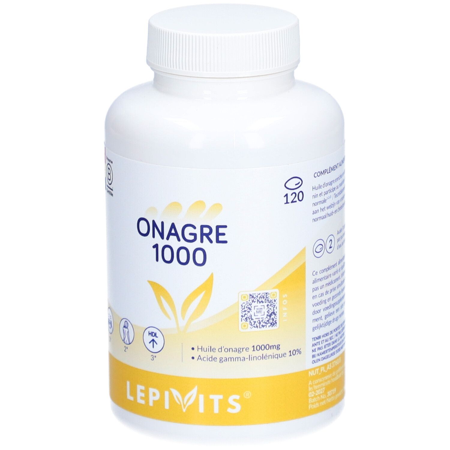 LEPIVITS® Huile d'onagre 1000 mg + vitamine E