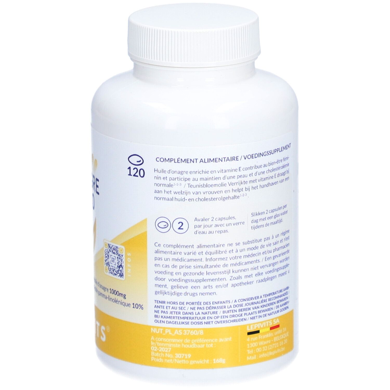 LEPIVITS® Huile d'onagre 1000 mg + vitamine E