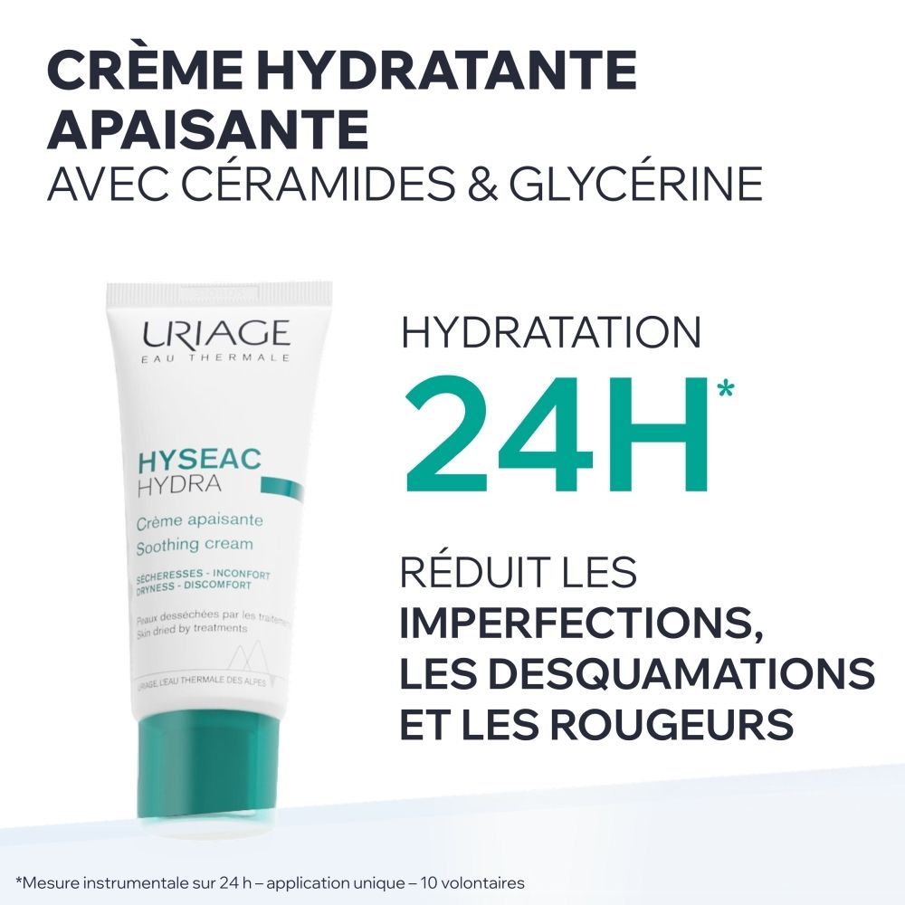 Uriage Hyseac Hydra Crème: Tube de 40ml avec bouchon vert.