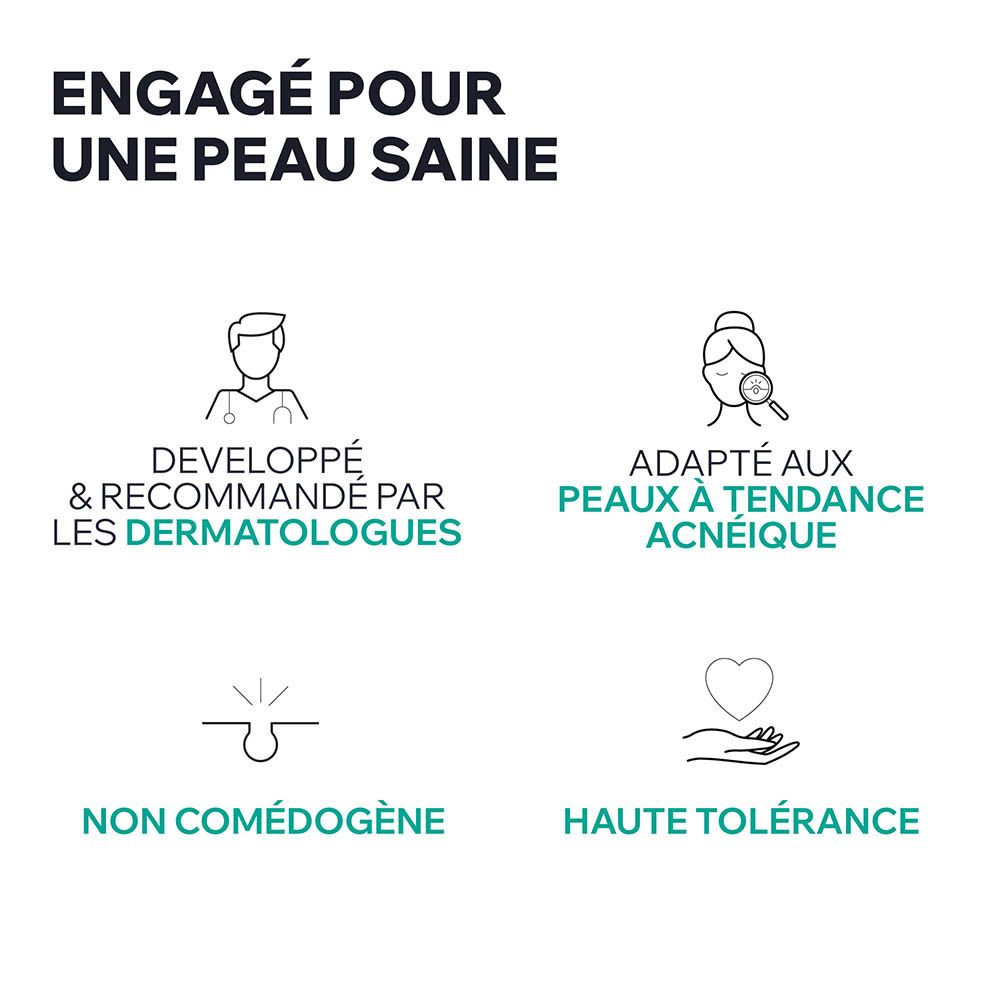 Tube blanche, bouchon vert. Uriage, Hyseac 3-Regul+ Soin global anti-imperfections.
