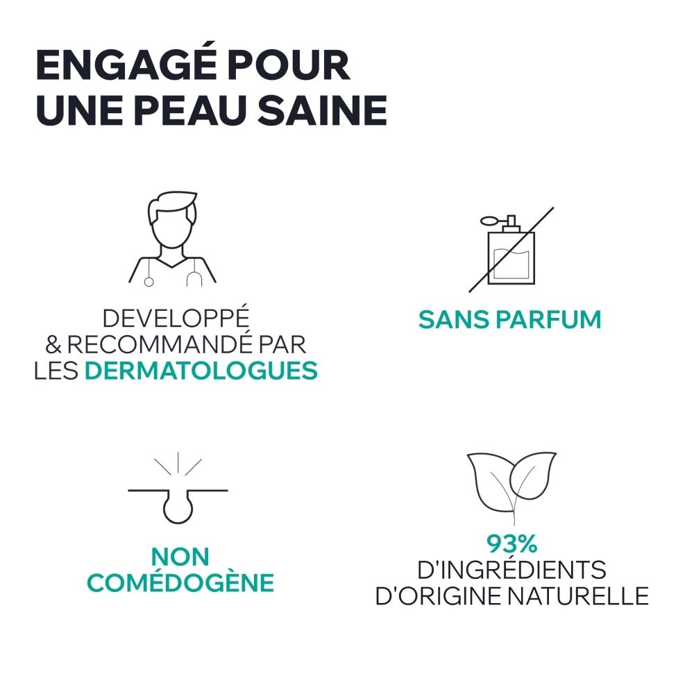 Uriage Hyseac Gel SOS : Résultats cliniques "Avant" (H0) et "Après" (H4). "Taille des imperfections réduite".