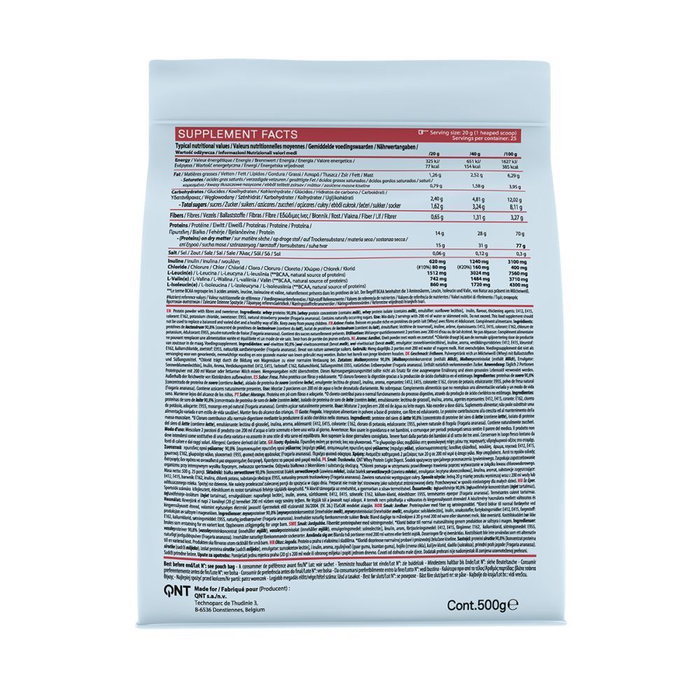 QNT Light Digest Protéine Whey BCAA et Fibres Fraise