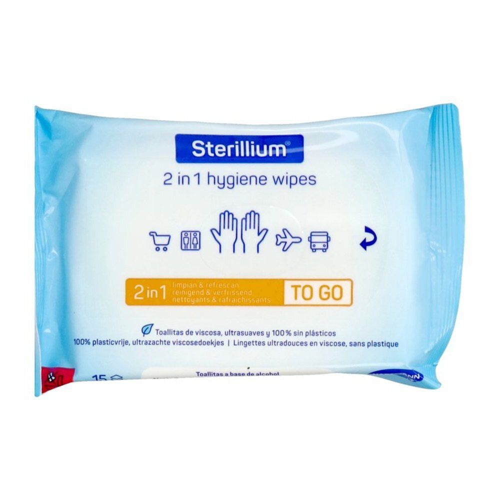 Lingettes d'hygiène Sterillium 2 en 1, 100% sans plastique, ultra-fines, viscose, sans plastique.