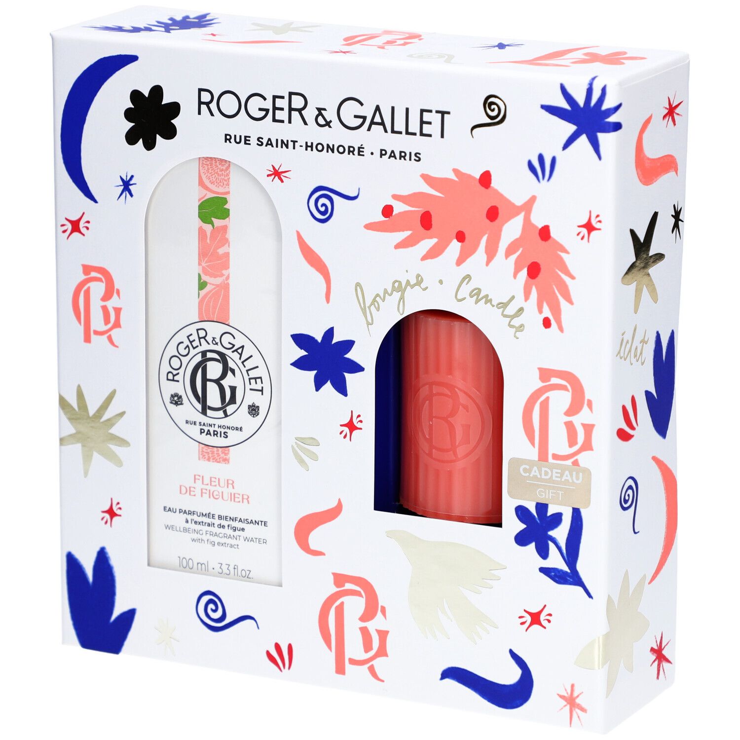 Roger & Gallet Set Noël Fleur de Figuier Eau Parfumée + Bougie