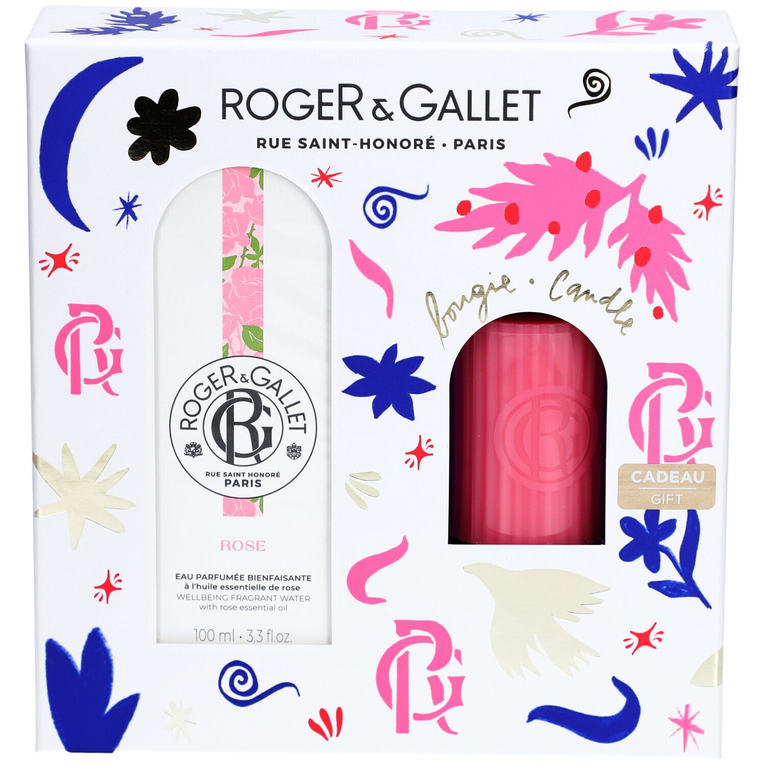 Roger & Gallet Set Noël Rose Eau Parfumée + Bougie