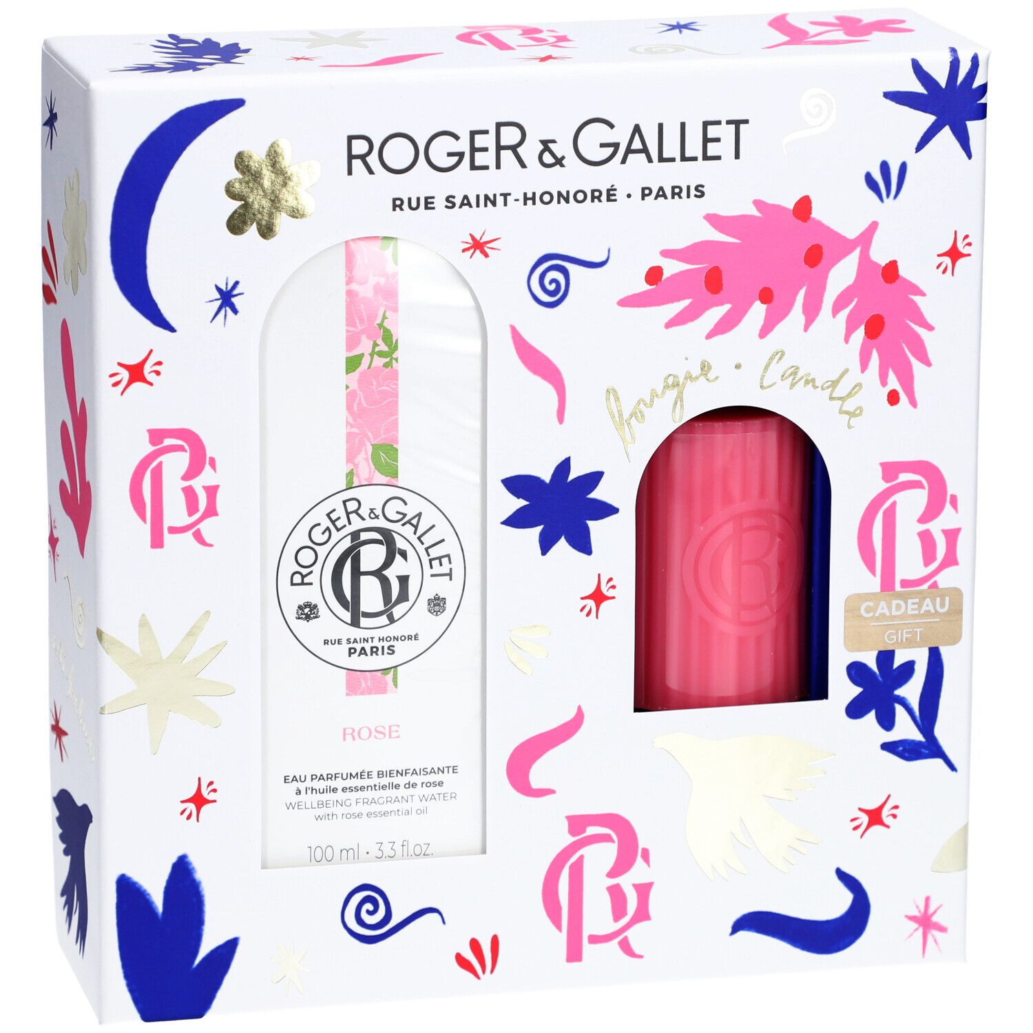 Roger & Gallet Set Noël Rose Eau Parfumée + Bougie