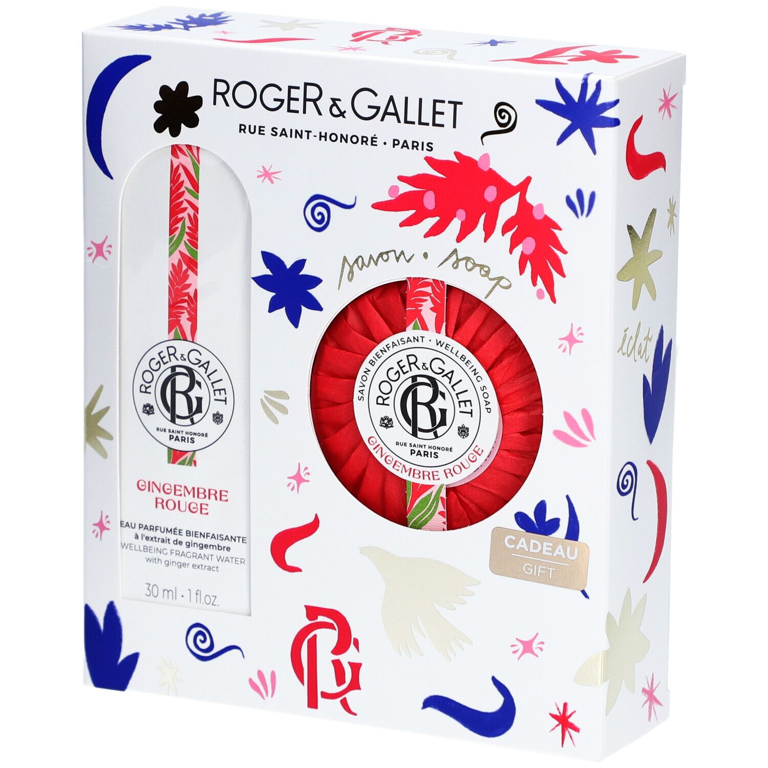 Roger & Gallet Set Noël Gingembre Rouge Eau Parfumée + Savon