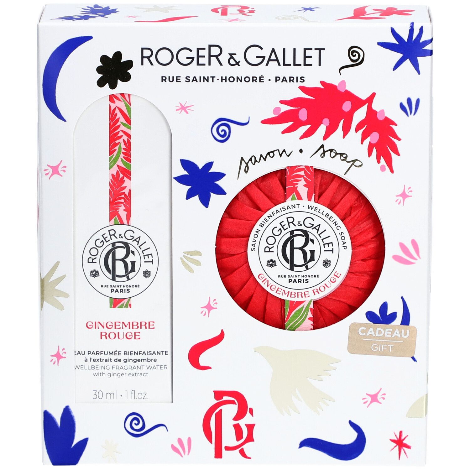 Roger & Gallet Set Noël Gingembre Rouge Eau Parfumée + Savon