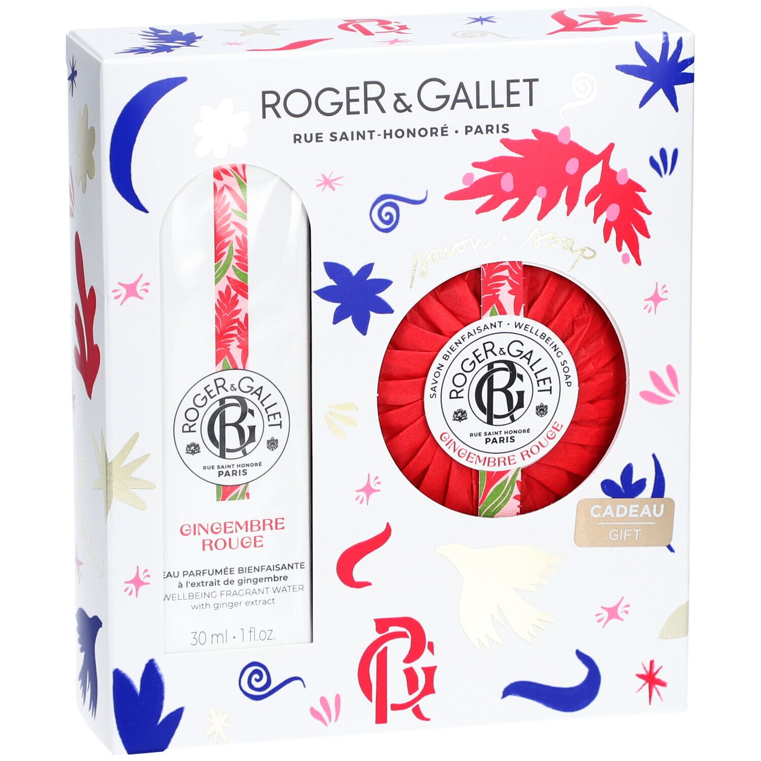 Roger & Gallet Set Noël Gingembre Rouge Eau Parfumée + Savon