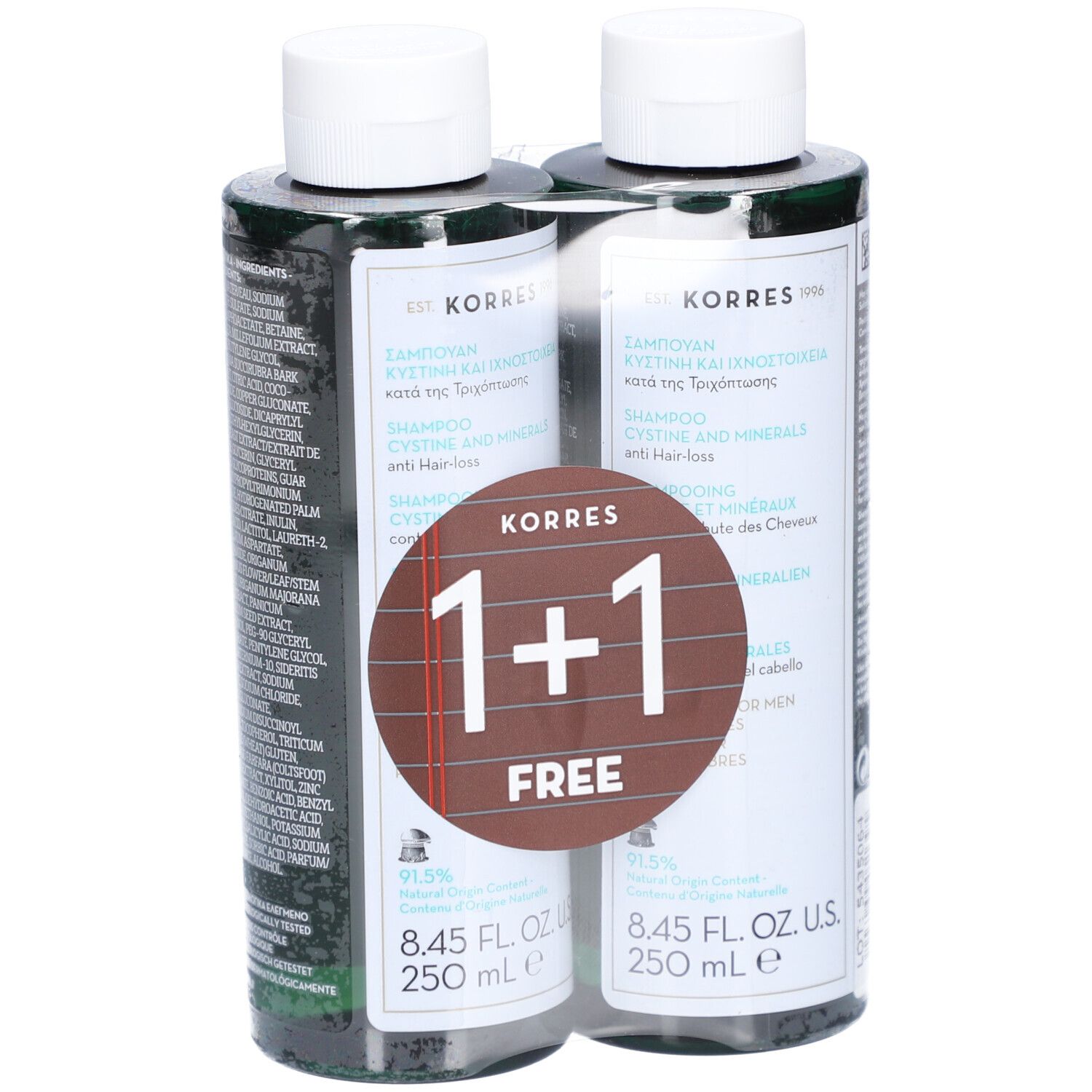 Korres Shampooing Hommes Chute de Cheveux
