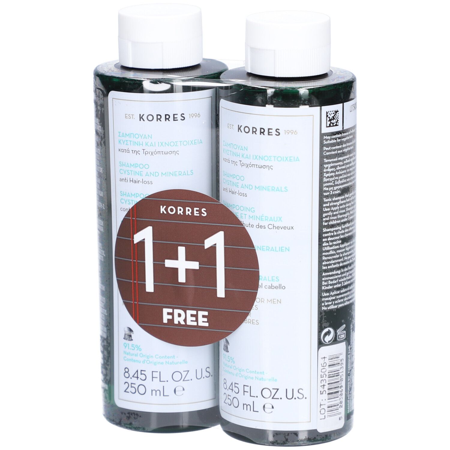 Korres Shampooing Hommes Chute de Cheveux