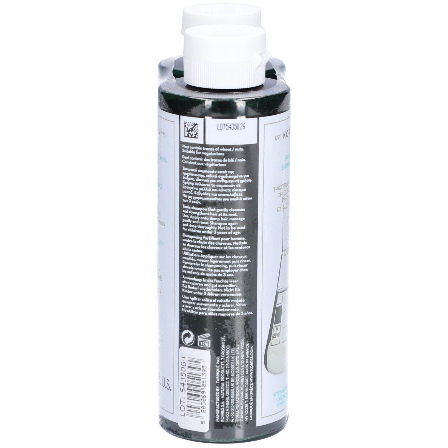 Korres Shampooing Hommes Chute de Cheveux