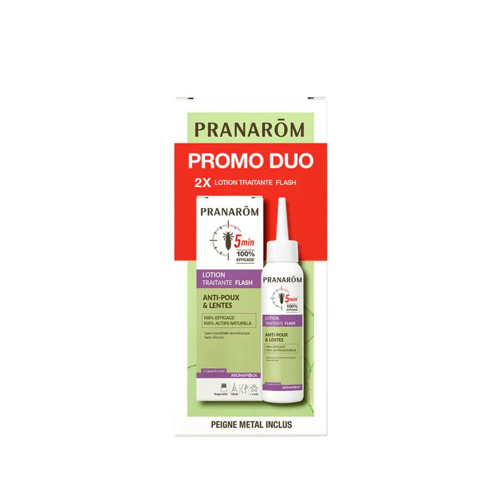 Pranarôm Aromapoux Promo Duo Lotion Traitante Flash Anti-Poux & Lentes