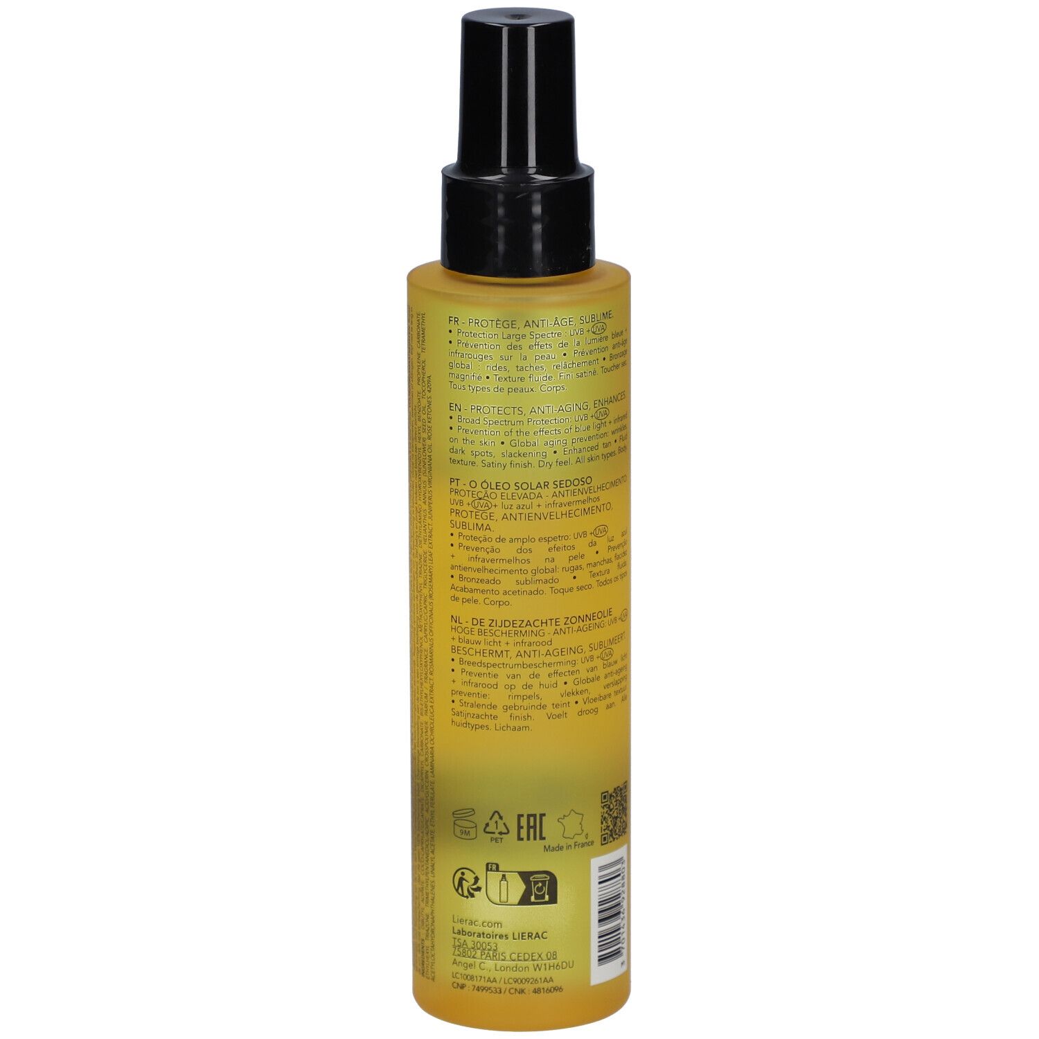 LIERAC L'Huile Soyeuse Solaire Corps SPF50