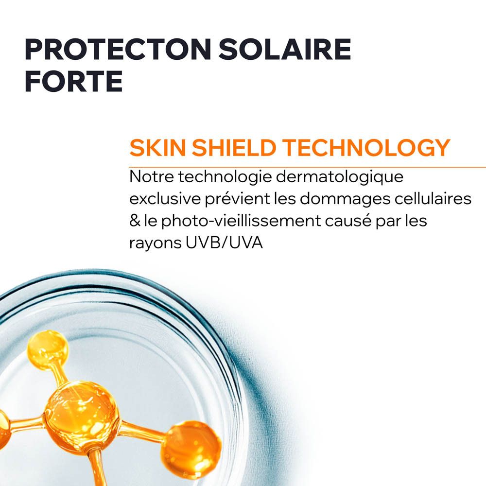 Gros plan sur les ingrédients. Texte: Skin Shield Technology.