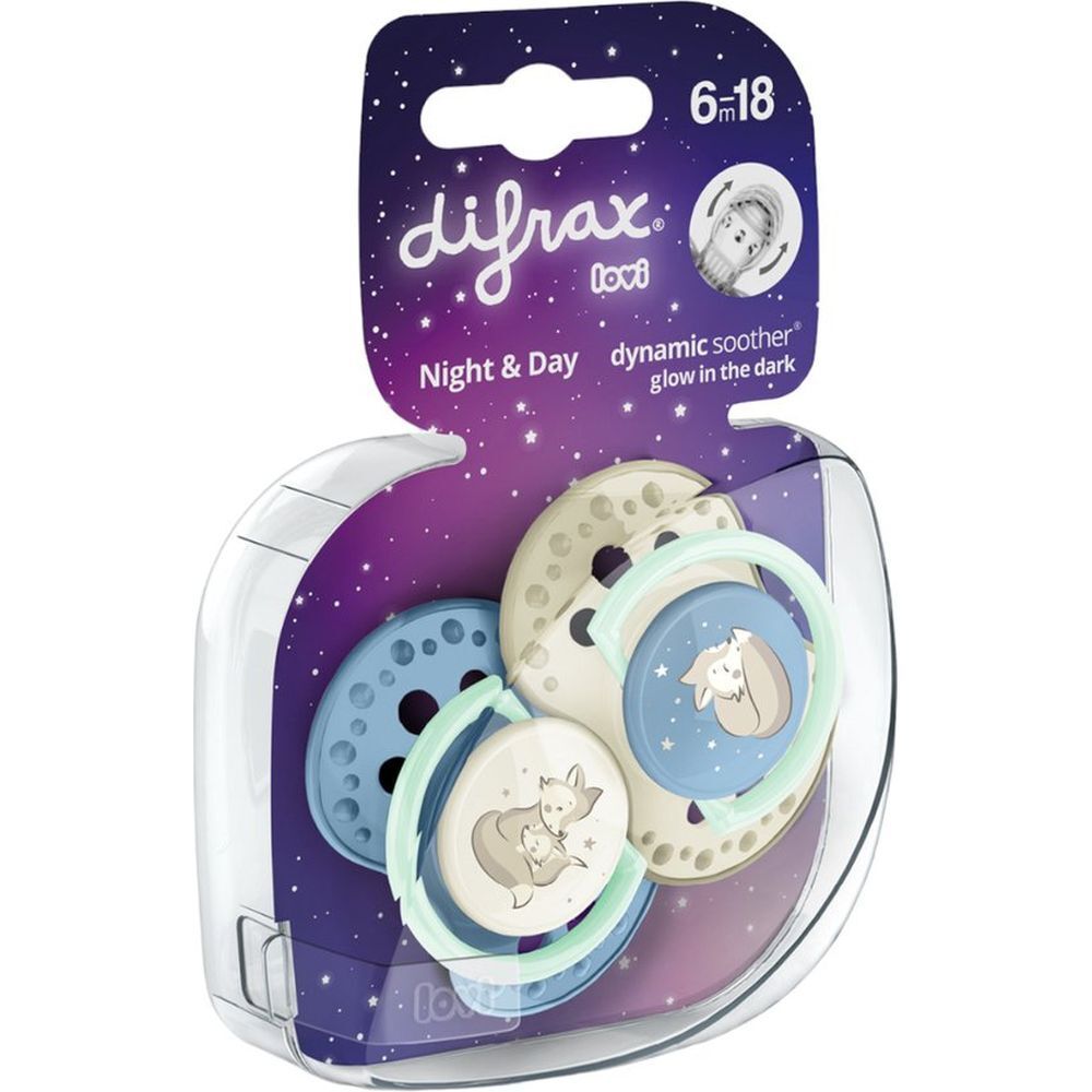 Difrax Dynamic Sucette Nuit&Jour Boy 6-18 mois