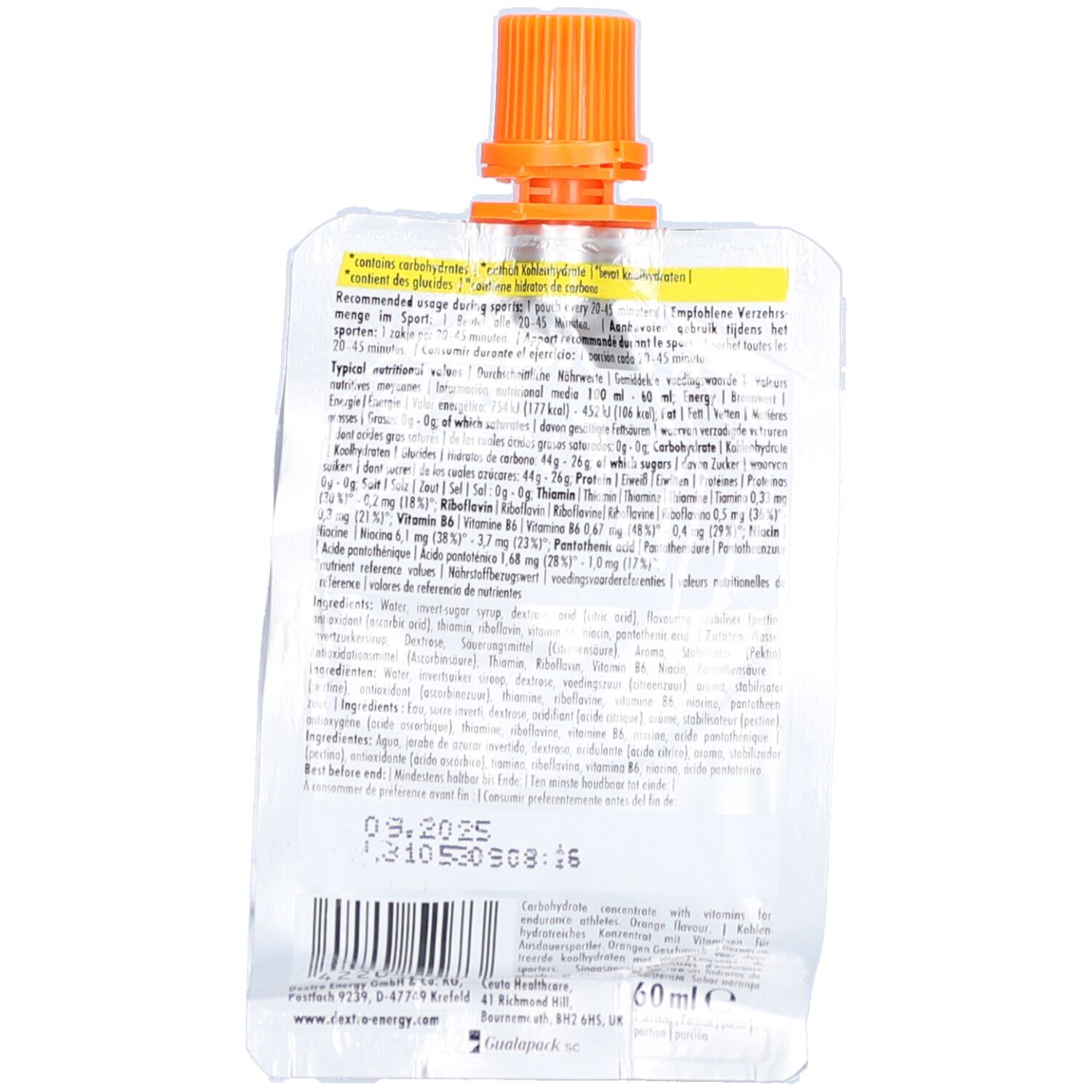 Dextro Energy Liquid Gel Orange