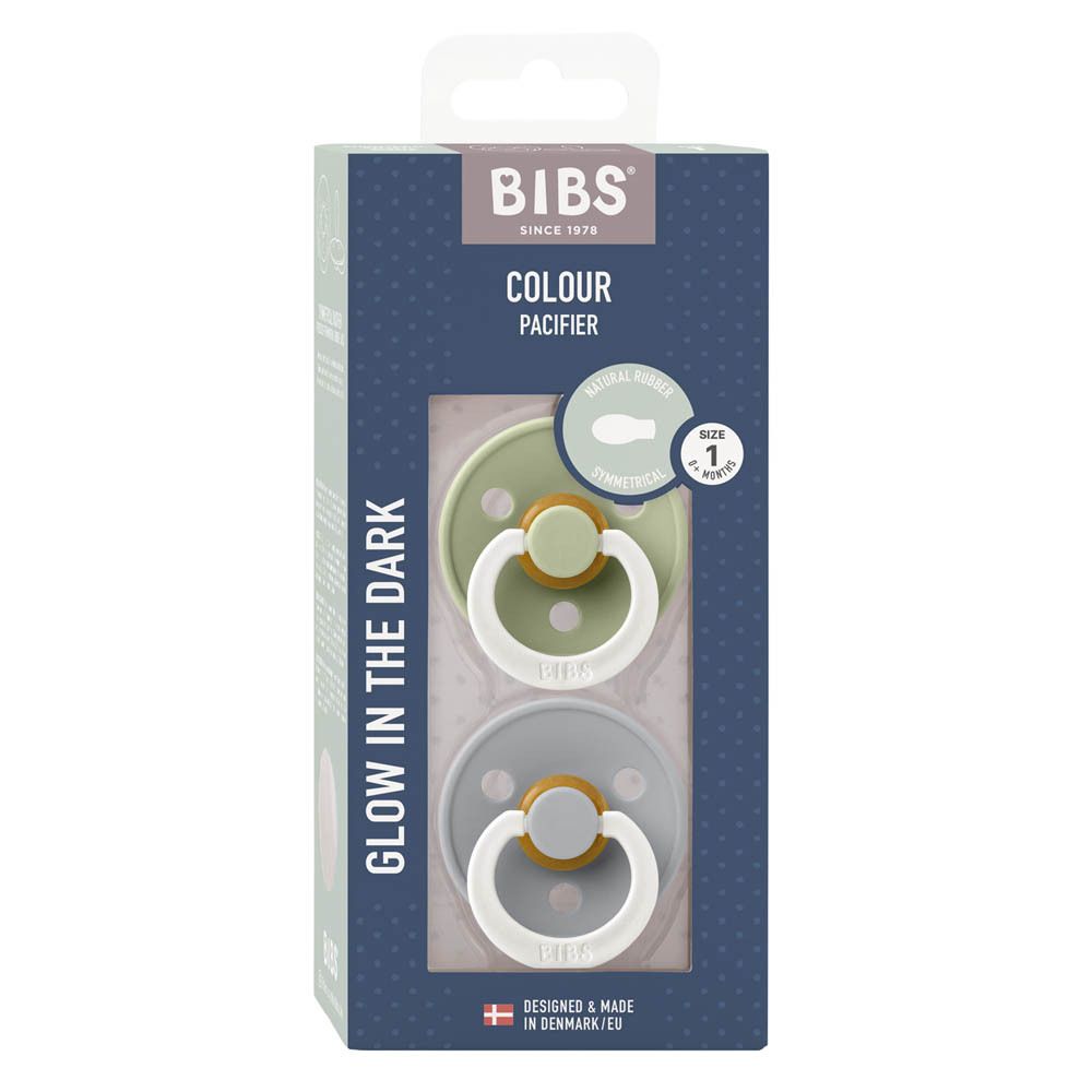 BIBS Tétine Symétrique GLOW - Sage/Cloud 0-6 Mois