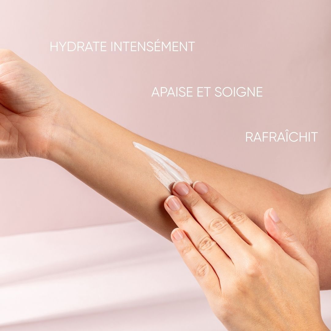 Produit et emballage. Louis Widmer Lait Corporel, peau normale. Emballage rose.