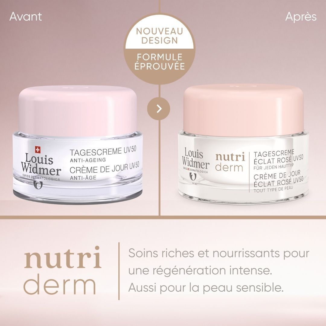 Louis Widmer Nutriderm Crème de Jour Éclat Rosé UV50 Sans Parfum