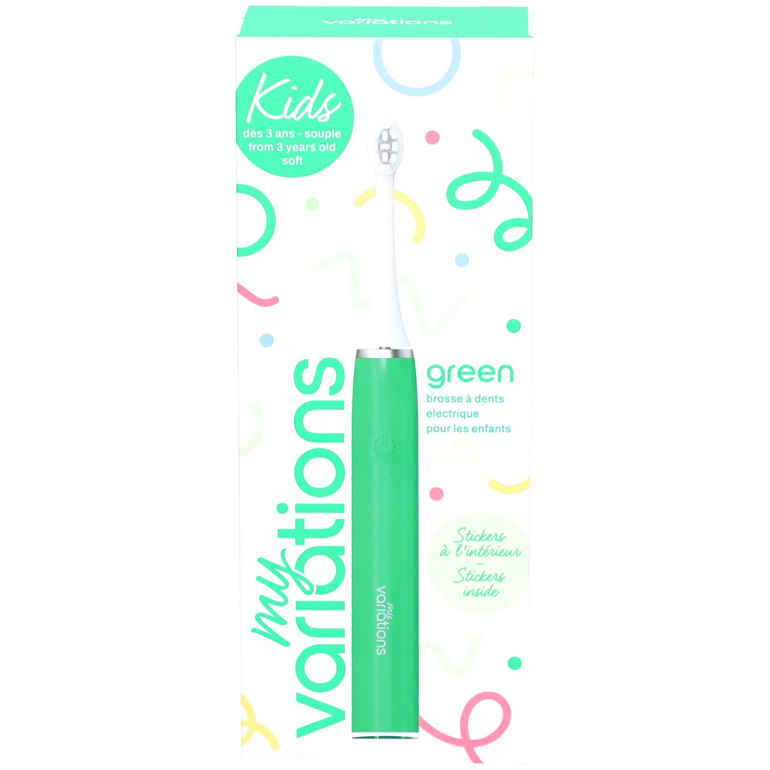 Brosse à dents électrique verte pour enfants 'my variations'. Dès 3 ans.