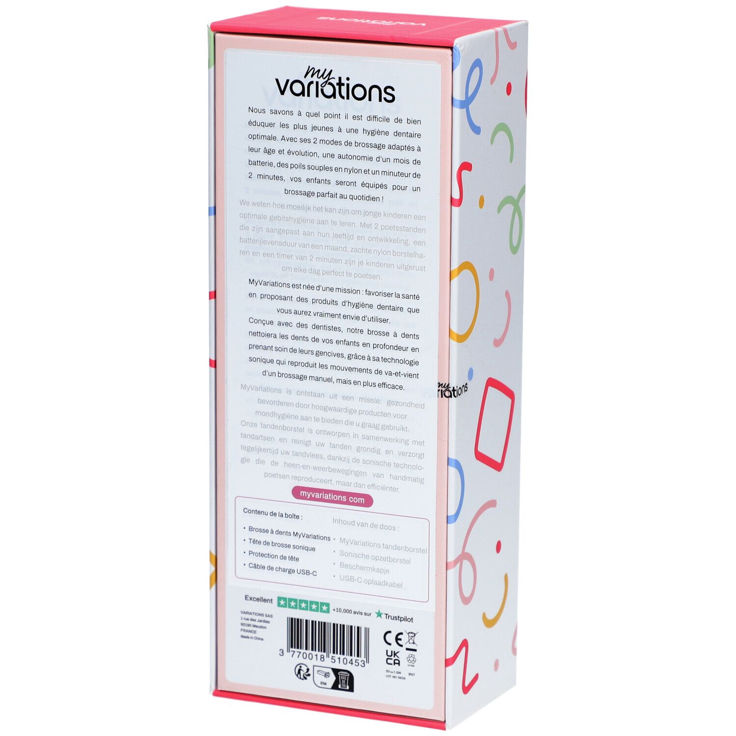 Myvariations Brosse à Dents Electrique Kids Sonic Rose
