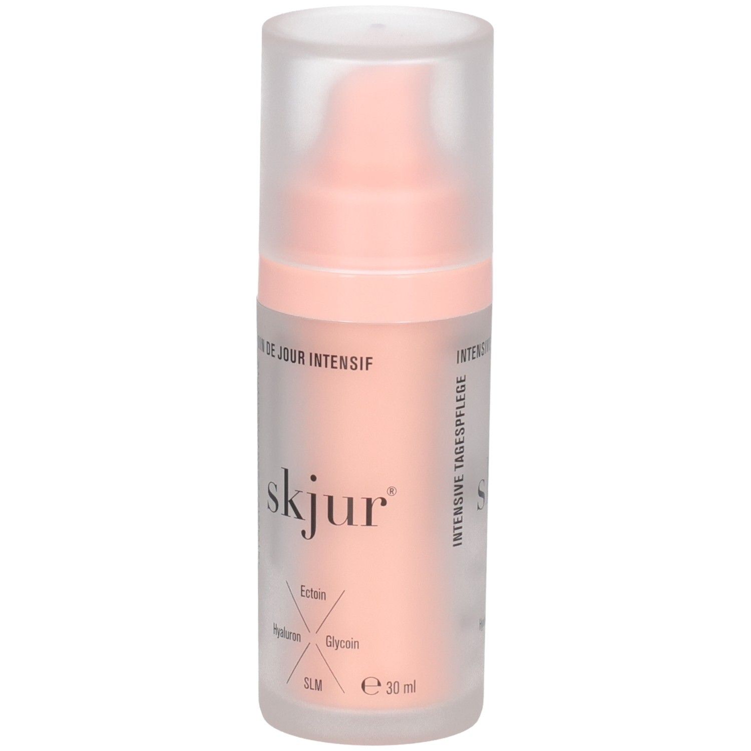 Flacon Skjur Soin de Jour Intensif et boîte, 30 ml, vue de face.