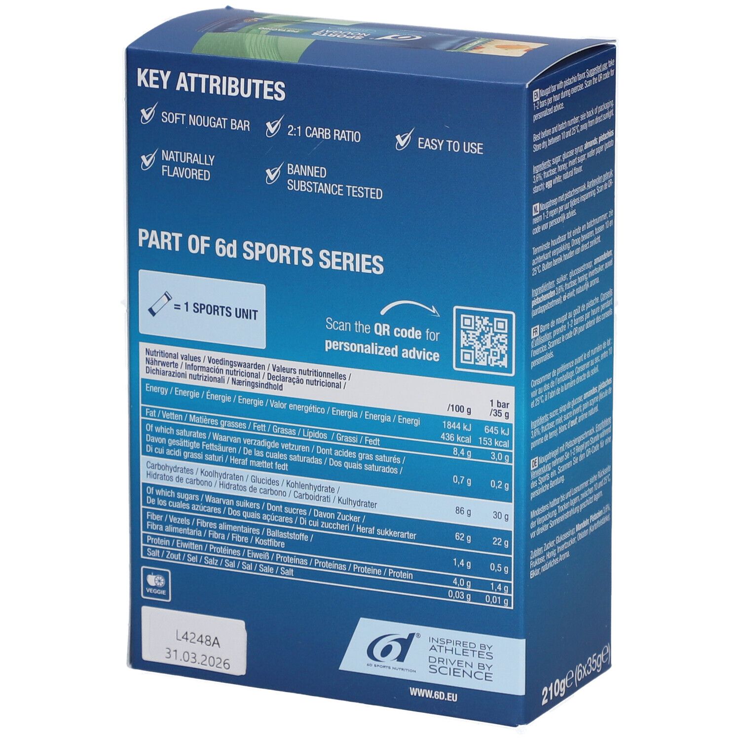 6D Sports Nutrition Sports Nougat Pistache
