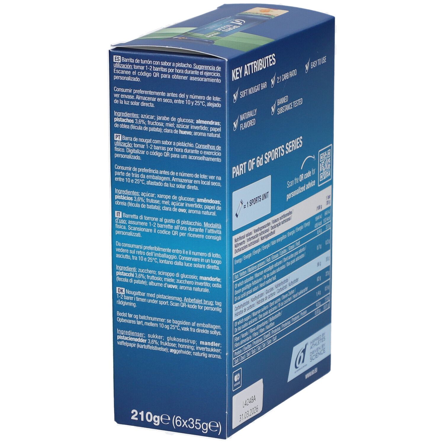 6D Sports Nutrition Sports Nougat Pistache