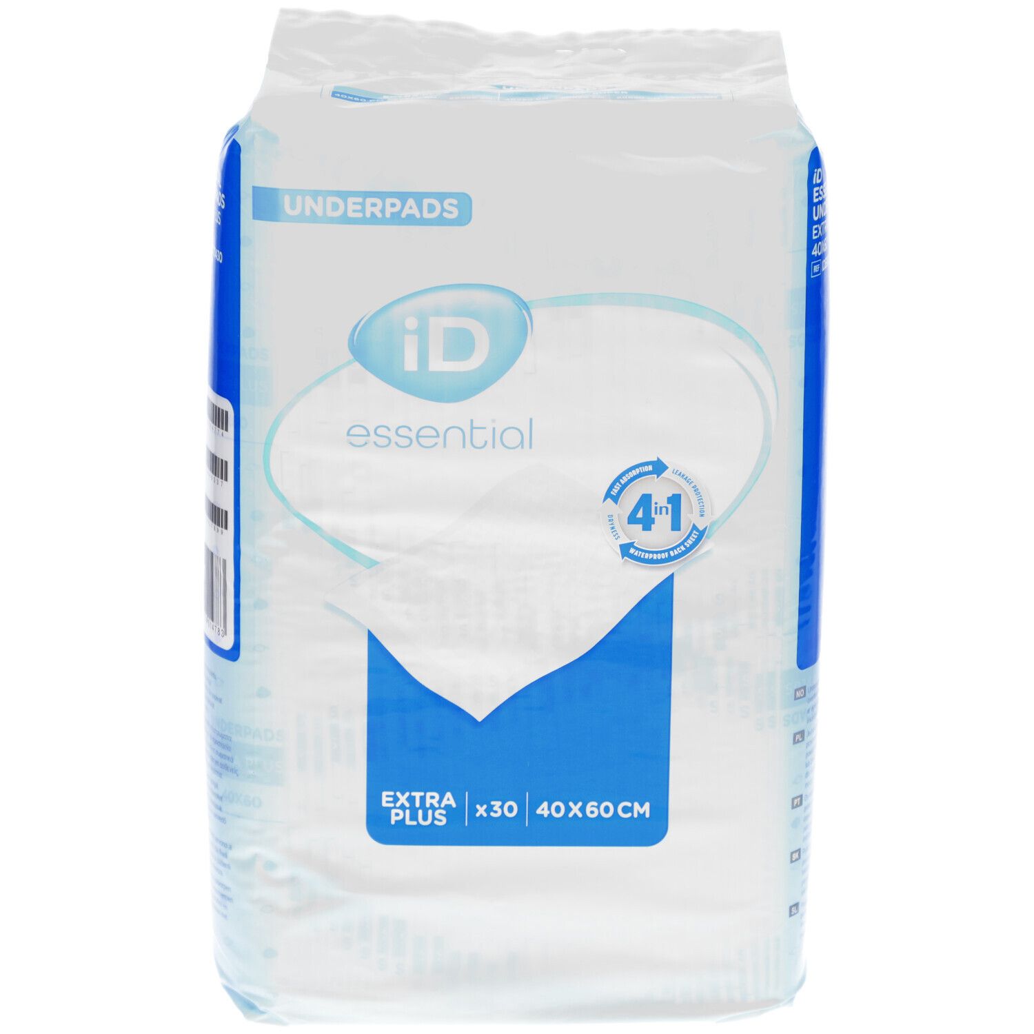 Emballage iD essential Extra Plus 40x60cm. Vue de face avec logo et nom du produit.