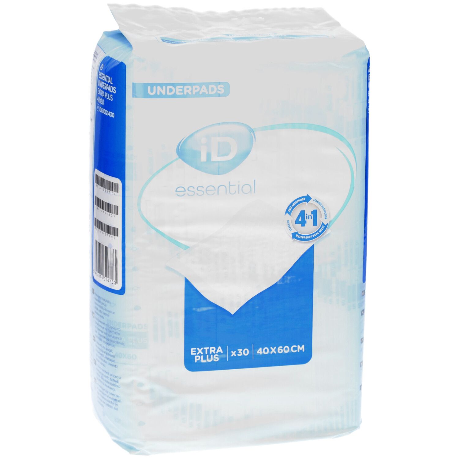 Emballage iD essential Extra Plus 40x60cm. Vue de face avec logo et nom du produit.