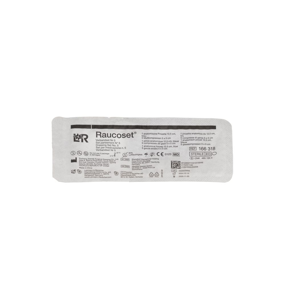Emballage pour un kit médical avec matériel de pansement.
