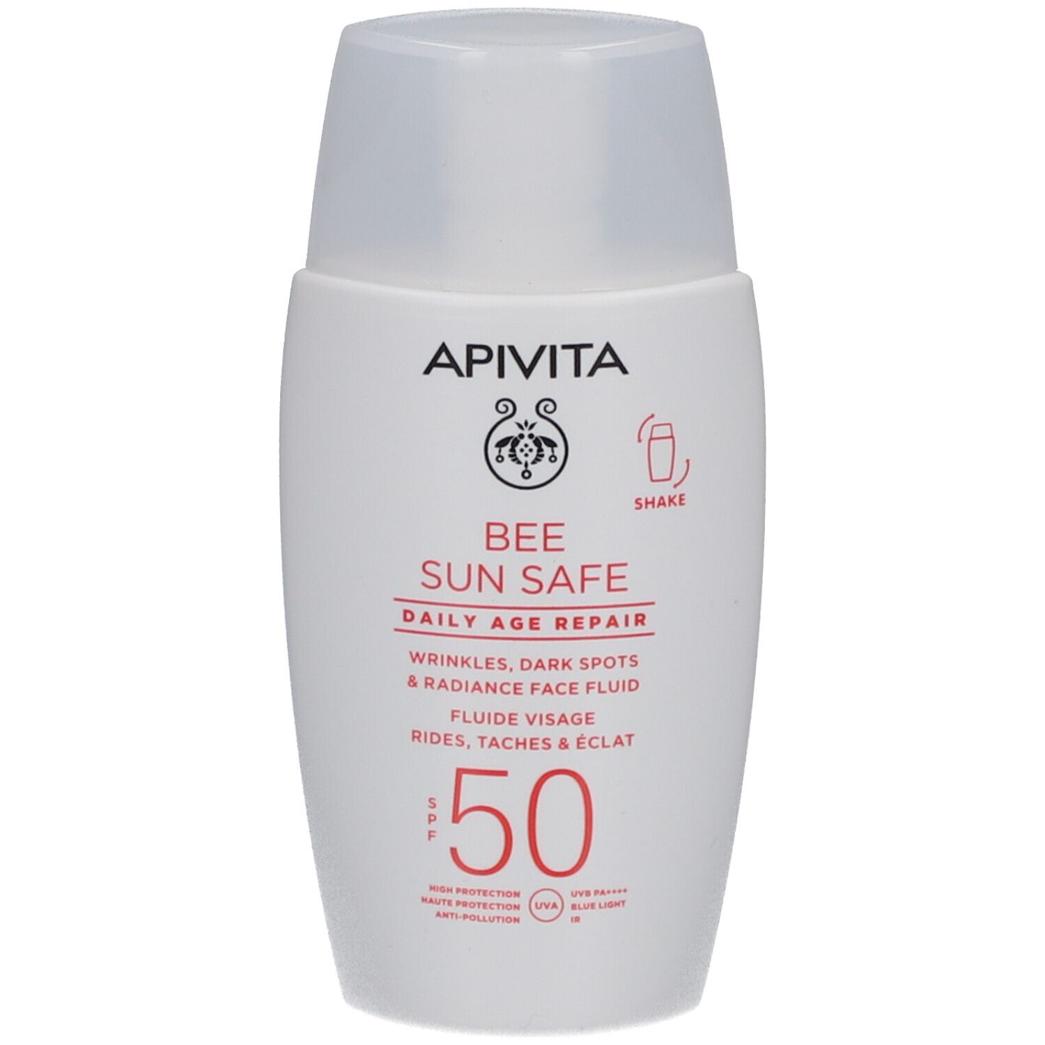 Apivita fluide visage protection solaire, SPF 50, flacon 50ml.