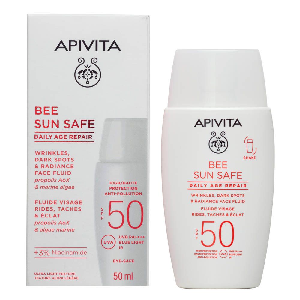 Dos du flacon blanc. Texte multilingue. 50 ml. Plastique 100% recyclé.