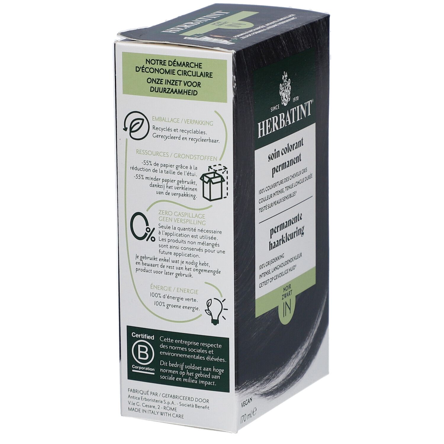 Herbatint Coloration Permanente 1N Noir