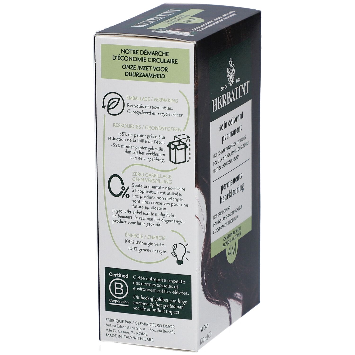 Herbatint Soin Colorant Permanent 4M - Châtain Acajou
